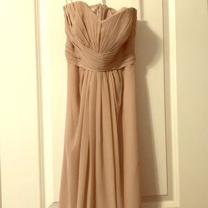 Taupe floor length formal dress